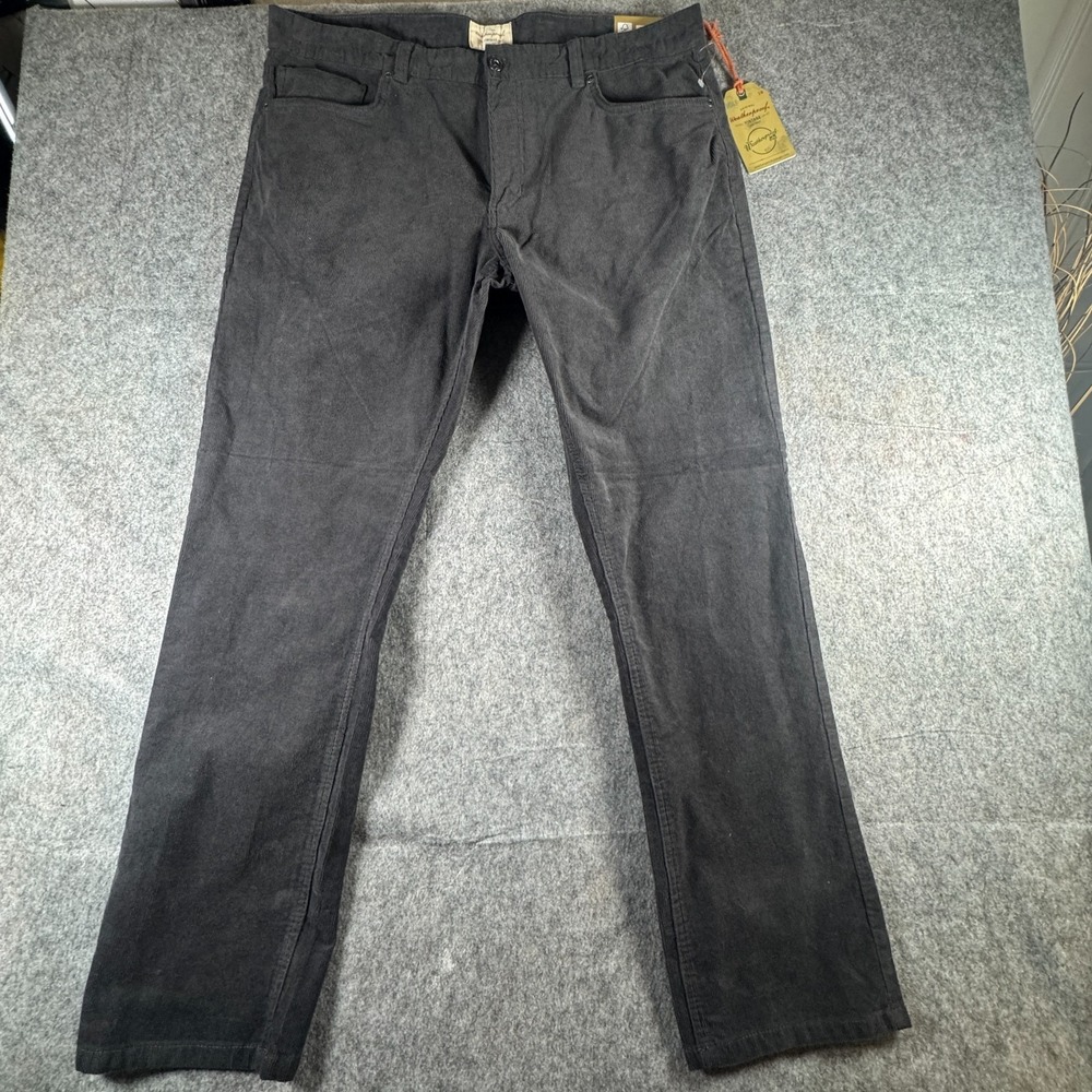 Weatherproof Vintage Mens Iron Gray 38x32 Corduroy 5 Pocket Straight Fit Pants - Picture 1 of 16